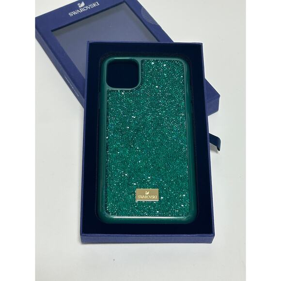 Swarovski Glam Rock Bumper Phone 11 Pro Max Green - Picture 6 of 11